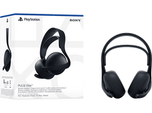 Charger l&#39;image dans la galerie, Casque PlayStation noir et boîte. La boîte est noire et blanche avec du texte.
