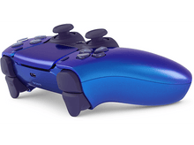 Charger l&#39;image dans la galerie, Manette PS5 bleue et violette, vue en angle, isolée sur fond blanc.
