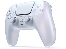 Charger l&#39;image dans la galerie, Manette PS5 blanche sur fond blanc. Boutons, joysticks et gâchettes sont visibles.
