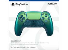 Charger l&#39;image dans la galerie, Une manette DualSense PlayStation verte et bleue, avec un fond blanc et la marque Sony.
