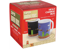 Charger l&#39;image dans la galerie, Un mug Super Mario qui change de couleur à la chaleur dans une boîte rouge, design visible.
