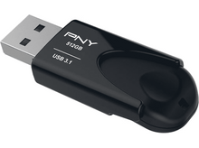 Charger l&#39;image dans la galerie, Clé USB noire avec logo PNY et marquages USB 3.1. Connecteur argenté en haut.
