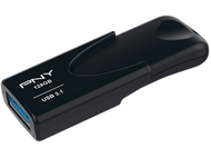 Clé USB 3.1 PNY 128 Go noire, avec un connecteur USB bleu.