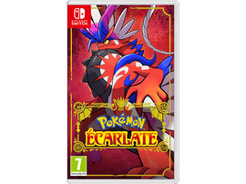 Boîte de jeu Nintendo Switch : Pokémon Écarlate, avec une créature rouge en forme de dragon.