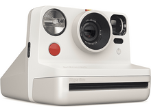 Charger l&#39;image dans la galerie, Appareil photo Polaroid blanc et beige. Il a un bouton rouge et un objectif.
