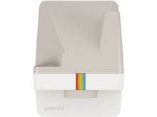 Charger l&#39;image dans la galerie, Un appareil photo Polaroid, beige et blanc, avec une bande arc-en-ciel.
