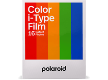 Charger l&#39;image dans la galerie, Pack de film Polaroid i-Type avec un arc-en-ciel de couleurs et le mot &#39;polaroid&#39;.
