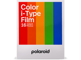 Pack de film Polaroid i-Type avec un arc-en-ciel de couleurs et le mot 