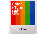 Pack de film Polaroid i-Type avec un arc-en-ciel de couleurs et le mot 'polaroid'.