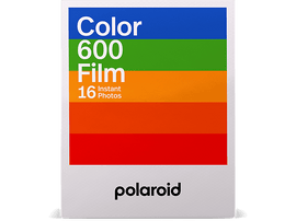 Pack de film Polaroid avec des rayures colorées et du texte.