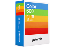Charger l&#39;image dans la galerie, Boîte de film Polaroid Color 600 avec rayures colorées et logo.
