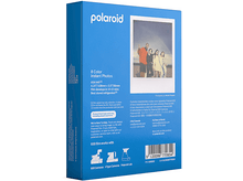 Charger l&#39;image dans la galerie, Boîte de photos instantanées Polaroid, bleue et blanche avec des photos et du texte.
