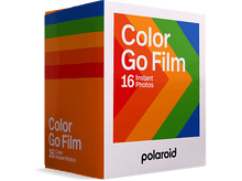 Charger l&#39;image dans la galerie, Boîte de film Polaroid Color Go. Elle présente un schéma de couleurs arc-en-ciel et les mots &#39;Color Go Film&#39; sont visibles.
