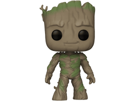 Figurine Funko Pop de Bébé Groot, un personnage arboricole des Gardiens de la Galaxie.