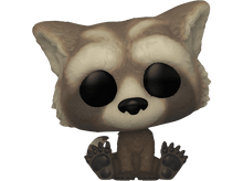 Charger l&#39;image dans la galerie, Une figurine Funko Pop de raton laveur, en position assise, avec de grands yeux noirs et une expression mignonne.
