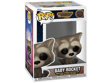 Charger l&#39;image dans la galerie, Une figurine Baby Rocket Funko Pop dans une boîte. La figurine est marron et blanche.
