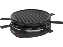 Charger l&#39;image dans la galerie, Gril à raclette noir avec cordon d&#39;alimentation et prise.
