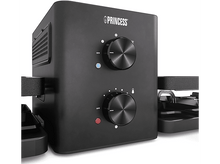 Charger l&#39;image dans la galerie, Un appareil noir avec deux boutons, une lumière bleue et une lumière rouge. La marque &#39;PRINCESS&#39; est visible.
