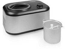 Charger l&#39;image dans la galerie, Machine à crème glacée argentée et noire avec un seau à crème glacée amovible à côté.
