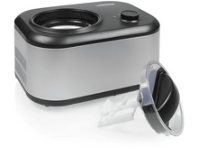 Charger l&#39;image dans la galerie, Machine à glace avec couvercle et palette, design argenté et noir.
