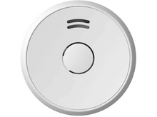 Charger l&#39;image dans la galerie, Détecteur de fumée blanc avec deux fentes horizontales et un bouton central.
