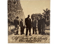 Pochette d'album de Puff Daddy & The Family, avec six personnes en costume. Ton sépia. Texte : No Way Out.