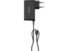 Charger l&#39;image dans la galerie, Chargeur Qware noir avec câble USB-C, sur fond noir.
