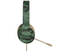 Charger l&#39;image dans la galerie, Casque camouflage vert avec micro beige. Le fond est blanc.
