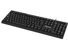 Charger l&#39;image dans la galerie, Un clavier Qware noir avec pavé numérique, sur fond blanc.
