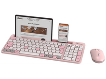 Charger l&#39;image dans la galerie, QWARE Clavier sans fil + souris Florence AZERTY Rose (PCB-398PK)
