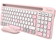 QWARE Clavier sans fil + souris Florence AZERTY Rose (PCB-398PK)