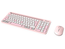 Charger l&#39;image dans la galerie, QWARE Clavier sans fil + souris Florence AZERTY Rose (PCB-398PK)
