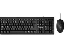 Charger l&#39;image dans la galerie, Clavier et souris Qware noirs sur fond noir.

