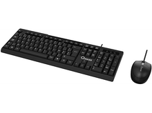 Charger l&#39;image dans la galerie, Clavier et souris noirs, filaires, sur fond blanc.
