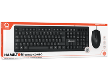 Charger l&#39;image dans la galerie, Un ensemble clavier et souris dans une boîte au design rouge et blanc, disposition Azerty.
