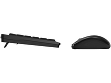 Charger l&#39;image dans la galerie, Clavier noir avec pieds surélevés à côté d&#39;une souris noire sur blanc.
