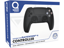 Charger l&#39;image dans la galerie, Manette PS4 noire dans une boîte avec texte. Fond blanc.
