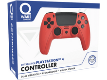 Charger l&#39;image dans la galerie, Une manette de jeu rouge dans une boîte blanche. C&#39;est une manette PlayStation 4 de la marque Q Ware Gaming.

