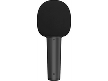 Charger l&#39;image dans la galerie, Micro noir avec tête arrondie et manche long, fond blanc.

