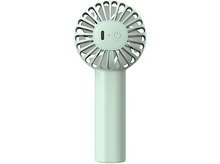 Charger l&#39;image dans la galerie, Ventilateur portable vert menthe avec un bouton. Fond blanc.
