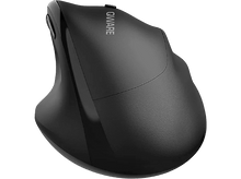 Charger l&#39;image dans la galerie, Souris ergonomique noire sur une surface blanche, marque Qware.
