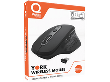 Charger l&#39;image dans la galerie, Une souris sans fil noire dans une boîte avec une fonction multi-connexion.
