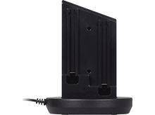 Charger l&#39;image dans la galerie, Station de charge noire avec câble. Noir avec trous et fentes verticales.
