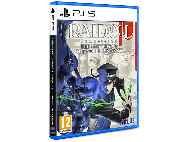 Le visuel de la boîte de jeu est présenté en perspective 3D. Le titre est 'RAIDOU Remastered' et le visuel de la couverture est visible.