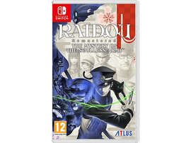 Visuel de la boîte de jeu pour Nintendo Switch. La couverture montre un homme en uniforme avec un chat noir et d