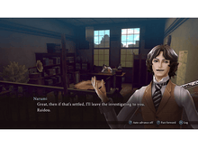 Charger l&#39;image dans la galerie, Un homme en costume parle à un autre homme dans un bureau. Des étagères et un gramophone sont visibles.
