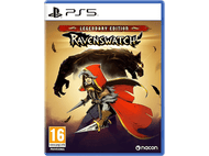 Boîtier de jeu PS5 intitulé 'Ravenswatch: Legendary Edition'. Une figure encapuchonnée et un loup sur la couverture.