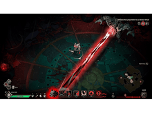 Charger l&#39;image dans la galerie, Vue de dessus d&#39;une scène de jeu vidéo avec des personnages se battant, des rayons laser rouges et une carte.
