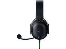 Charger l&#39;image dans la galerie, Casque Razer noir avec des accents verts et un microphone.
