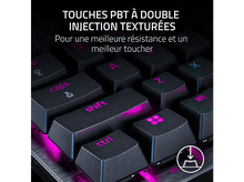 Charger l&#39;image dans la galerie, Touches de clavier avec texte et éclairage violet, en gros plan.
